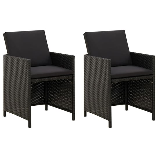 Krzesła ogrodowe polirattan czarne 52x60x85 cm Inna marka