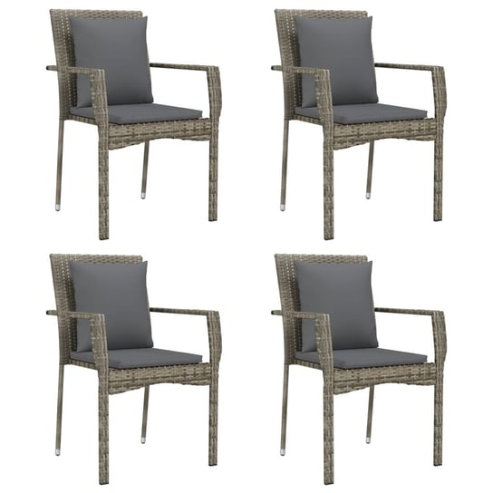 Krzesła ogrodowe polirattan, szare, 59x53,5x88 cm, Inna marka