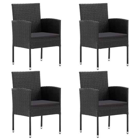 Krzesła ogrodowe polirattanowe 52x56 czarne Inna marka