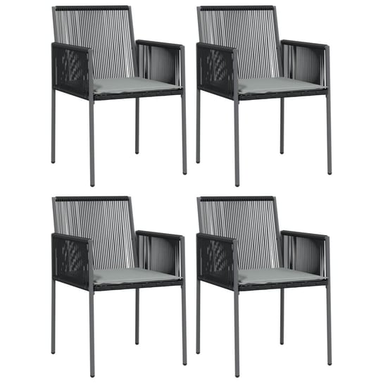 Krzesła ogrodowe rattan PE, czarne, 54x60,5x83,5 c Inna marka