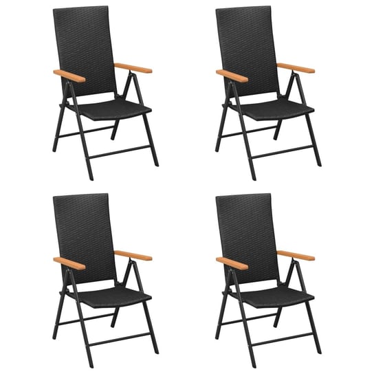 Krzesła ogrodowe rattan PE, czarne, 55x64x105 cm Inna marka