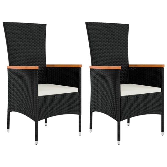 Krzesła ogrodowe rattanowe - 60x58x108 cm, czarne Inna marka