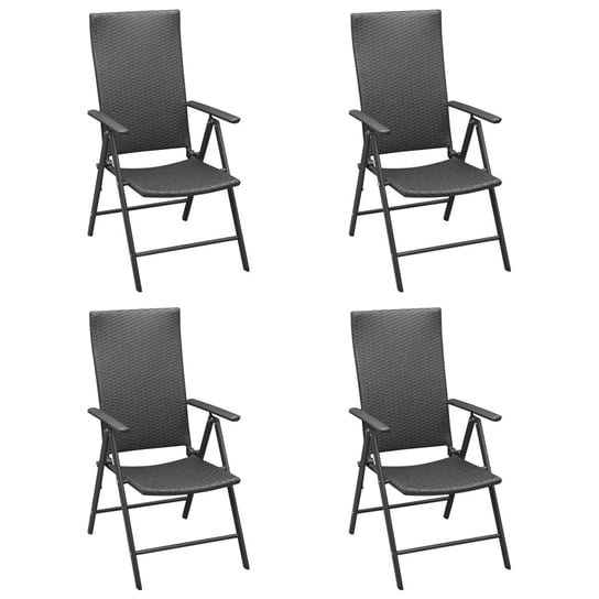 Krzesła ogrodowe rattanowe czarne 55x64x105 cm Inna marka