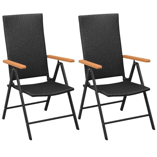 Krzesła ogrodowe rattanowe, czarne, 55x64x105 cm Inna marka