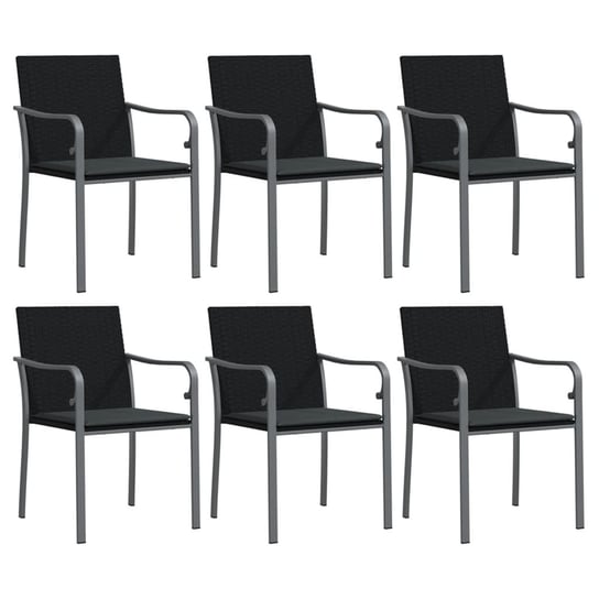 Krzesła ogrodowe rattanowe czarne 56x59x84 cm z po Inna marka