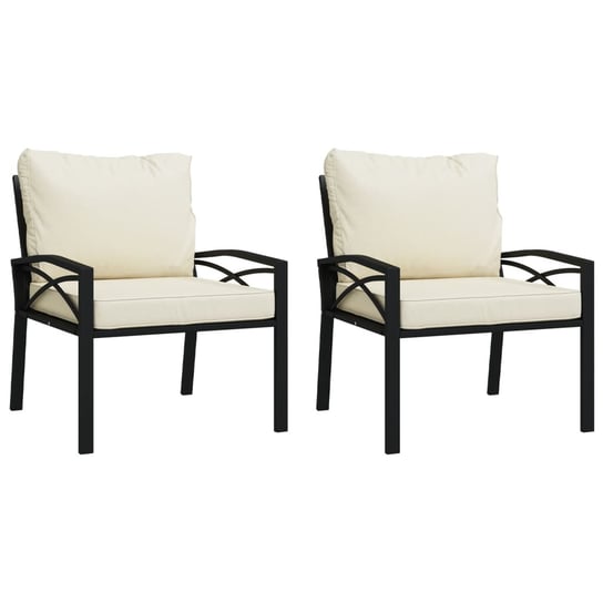 Krzesła ogrodowe stalowe czarne/piaskowe 68x76x79 Zakito Europe