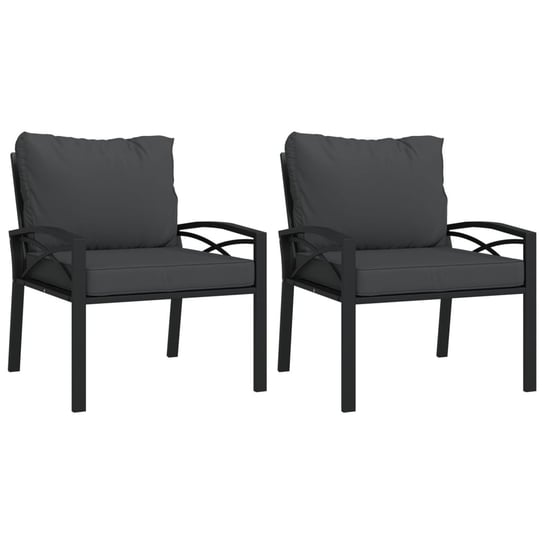 Krzesła ogrodowe stalowe czarno-szare 68x76x79 cm Zakito Europe