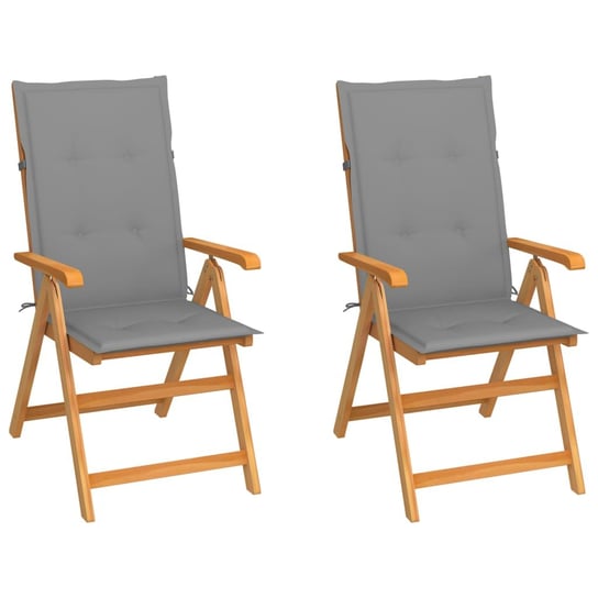 Krzesła ogrodowe tekowe z poduszką - 57x71,5x109 c Inna marka