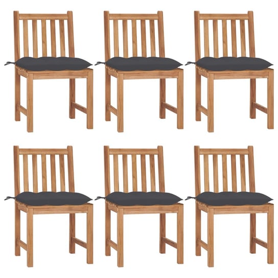 Krzesła ogrodowe tekowe z poduszkami - zestaw 6 sz Inna marka