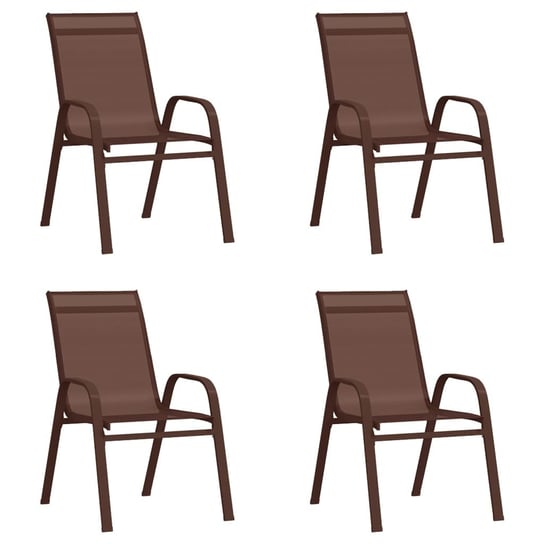 Krzesła ogrodowe textilene, brązowe, 55x65x89 cm Inna marka