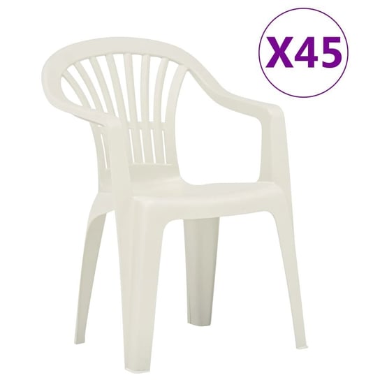 Krzesła ogrodowe układane w stos VIDAXL, białe, 45 szt. vidaXL
