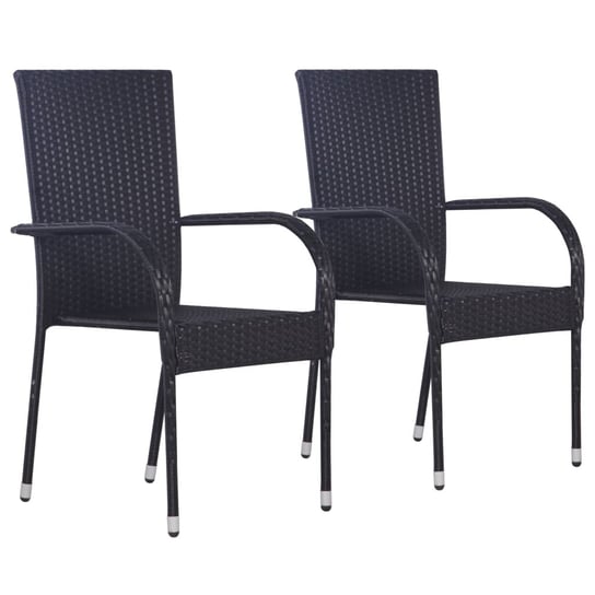 Krzesła ogrodowe VIDAXL, 2 szt., czarne, 55,5x53,5x95 cm vidaXL