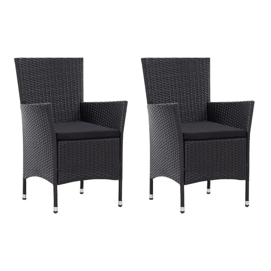 Krzesła ogrodowe vidaXL, 2 szt., czarne, polirattanowe vidaXL