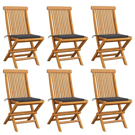 Krzesła ogrodowe VIDAXL, antracetowe, 47x60x89 cm,  6 szt. vidaXL