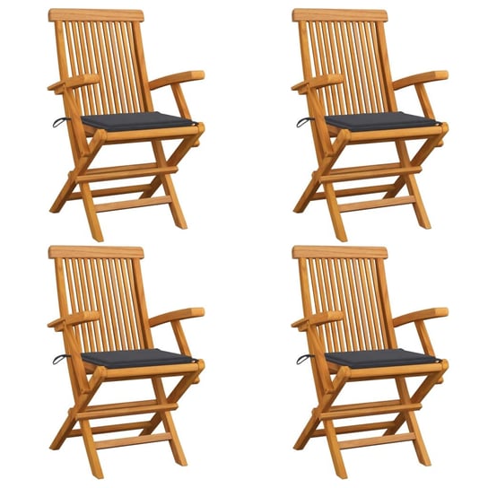 Krzesła ogrodowe VIDAXL, antracetowe, 55x60x89 cm, 4 szt. vidaXL