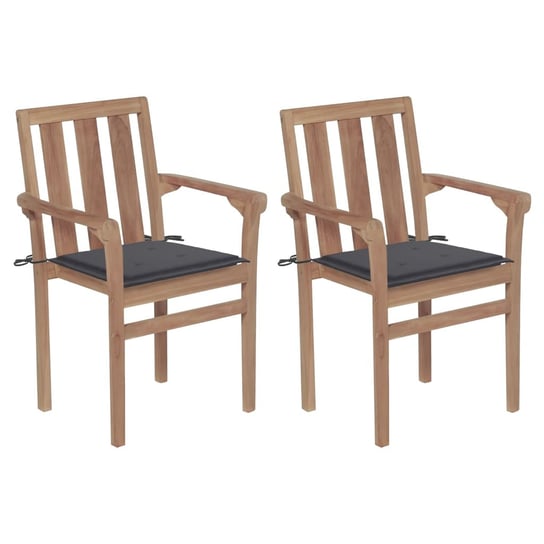 Krzesła ogrodowe VIDAXL, antracetowe, 58x50x89cm, 2 szt. vidaXL