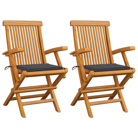 Krzesła ogrodowe VIDAXL, antracytowe, 55x60x89 cm, 2 szt. vidaXL