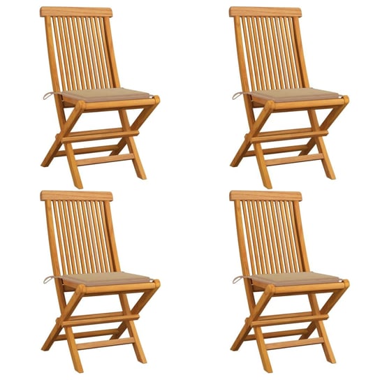 Krzesła ogrodowe VIDAXL, beżowe, 47x60x89 cm,  4 szt. vidaXL