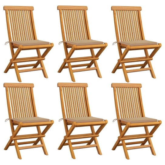 Krzesła ogrodowe VIDAXL, beżowe, 47x60x89 cm,  6 szt. vidaXL