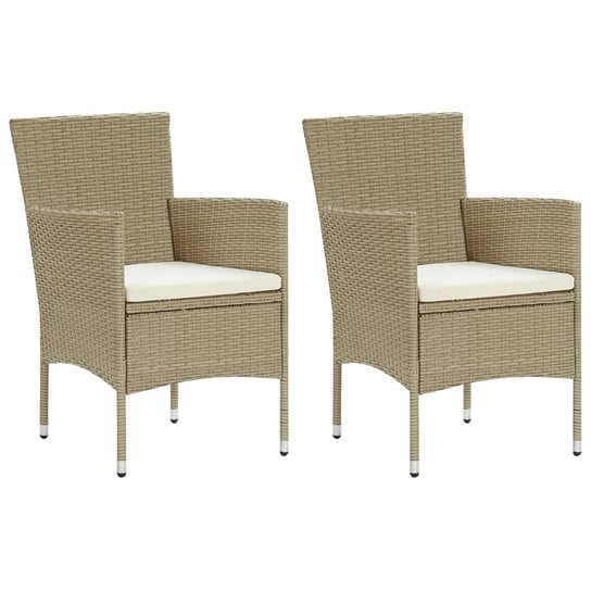 Krzesła ogrodowe VIDAXL, beżowe, 53x58x84 cm, 2 szt. vidaXL