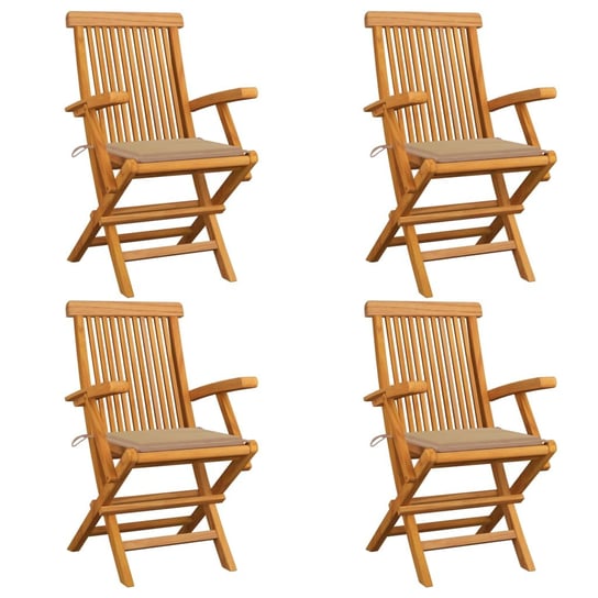Krzesła ogrodowe VIDAXL, beżowe, 55x60x89 cm, 4 szt. vidaXL