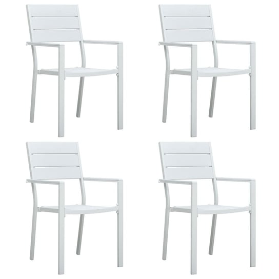 Krzesła ogrodowe VidaXL, białe, HDPE o wyglądzie drewna, 4 sztuki vidaXL