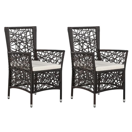 Krzesła ogrodowe vidaXL, brązowe, 58x61x88 cm, 2 sztuki vidaXL