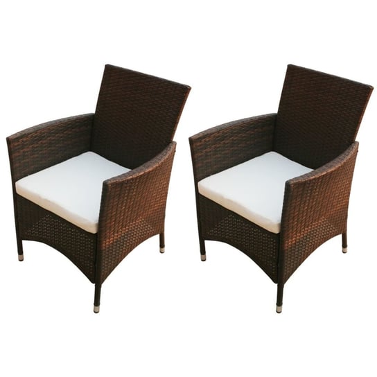 Krzesła ogrodowe VIDAXL, brązowe, 58x61x88 cm, 2 sztuki vidaXL