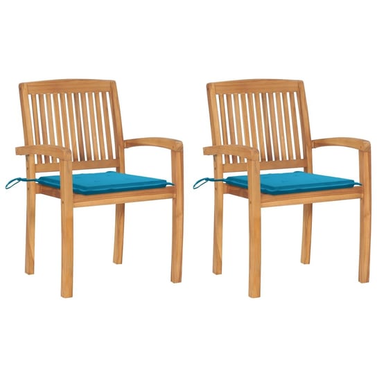 Krzesła ogrodowe VIDAXL, brązowo-niebieskie, 60x57,5x90 cm, 2 szt. vidaXL