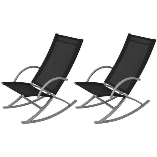 Krzesła ogrodowe vidaXL, bujane, czarne, 53x92x86 cm, 2 sztuki vidaXL