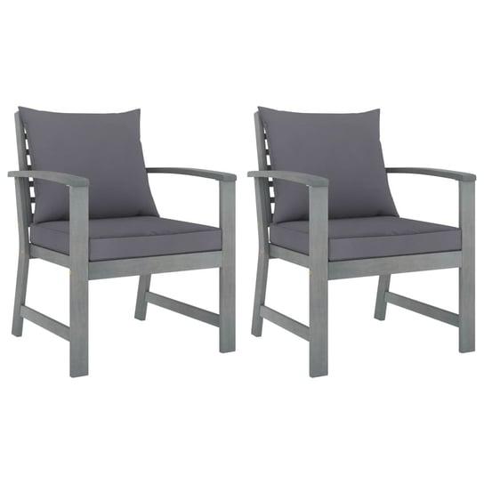 Krzesła ogrodowe VIDAXL, ciemnoszare, 60,5x60,5x81 cm, 2 szt. vidaXL