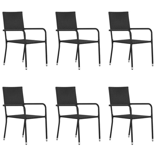 Krzesła ogrodowe VIDAXL, czarne, 51x60x87 cm, 6 szt. vidaXL