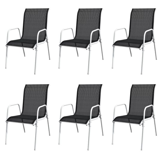 Krzesła ogrodowe VIDAXL, czarne, 51x66x88 cm, 6 sztuk vidaXL