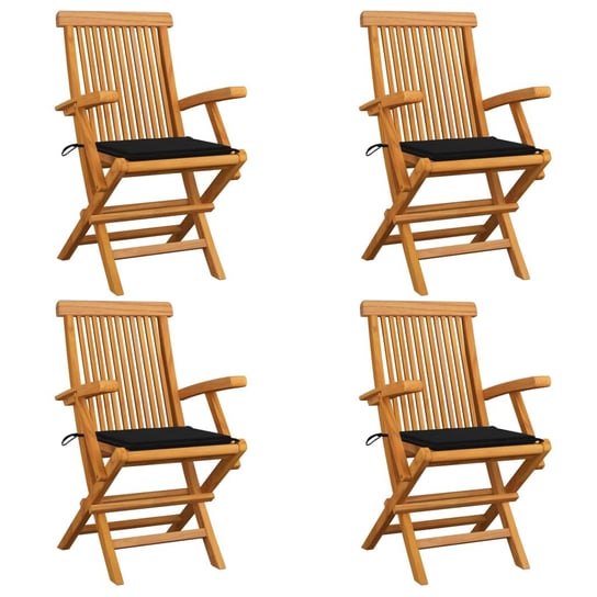 Krzesła ogrodowe VIDAXL, czarne, 55x60x89 cm, 4 szt. vidaXL