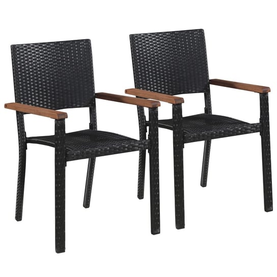Krzesła ogrodowe VIDAXL, czarne, 56x55x88 cm, 2 sztuki vidaXL
