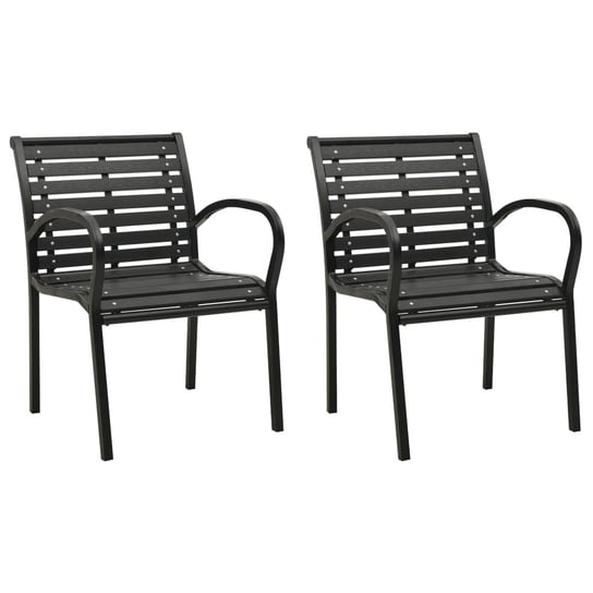 Krzesła ogrodowe VIDAXL, czarne, 56x60x80 cm, 2 szt. vidaXL
