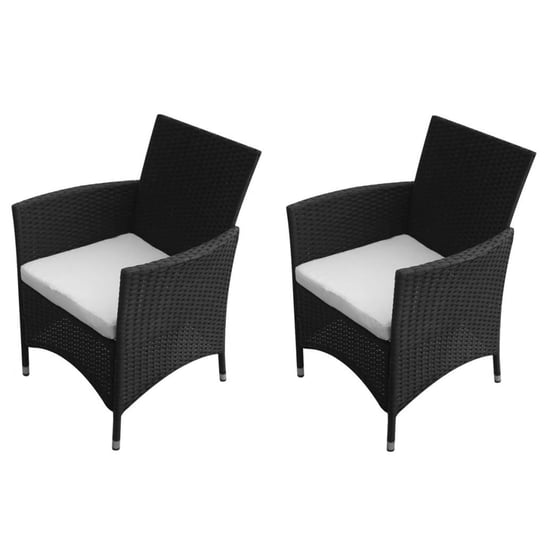 Krzesła ogrodowe vidaXL, czarne, 58x61x88 cm, 2 sztuki vidaXL