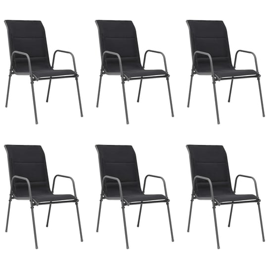 Krzesła ogrodowe VIDAXL, czarne, 6 szt. vidaXL