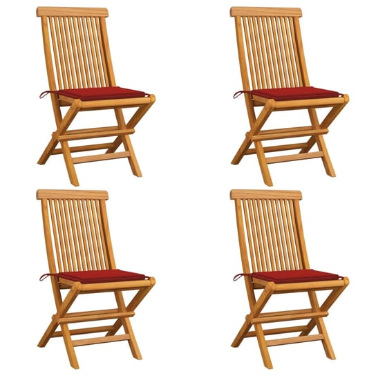 Krzesła ogrodowe VIDAXL, czerwone, 47x60x89 cm,  4 szt. vidaXL