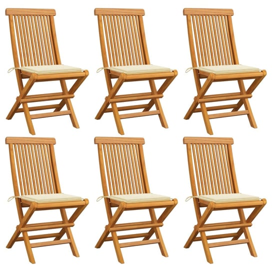 Krzesła ogrodowe VIDAXL, kremowe, 47x60x89 cm,  6 szt. vidaXL
