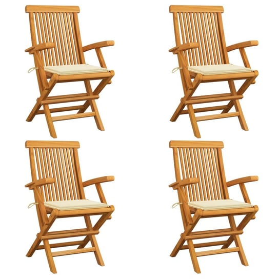 Krzesła ogrodowe VIDAXL, kremowe, 55x60x89 cm, 4 szt. vidaXL
