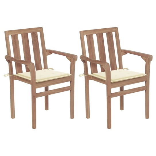 Krzesła ogrodowe VIDAXL, kremowe, 58x50x89cm, 2 szt. vidaXL