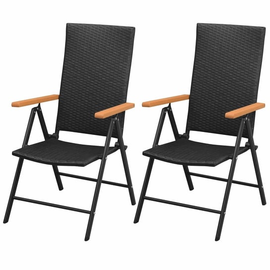 Krzesła ogrodowe vidaXL metalowe, czarne, 55x64x105 cm , 2 sztuki vidaXL