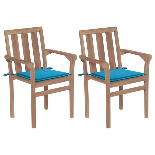 Krzesła ogrodowe VIDAXL, niebieskie, 58x50x89cm, 2 szt. vidaXL