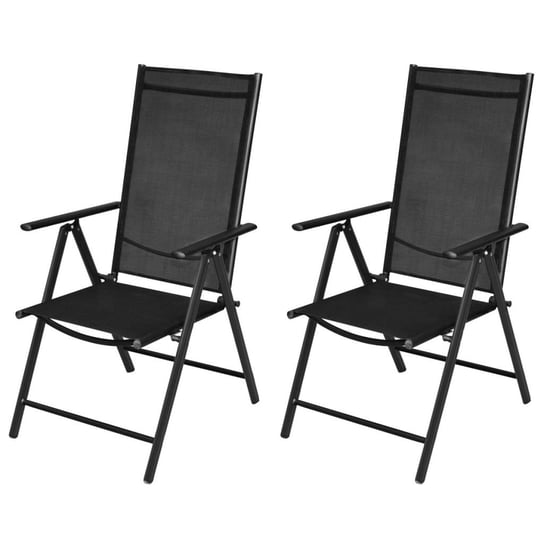 Krzesła ogrodowe VIDAXL składane, aluminiowe, czarne, 54x73x107 cm, 2 sztuki vidaXL