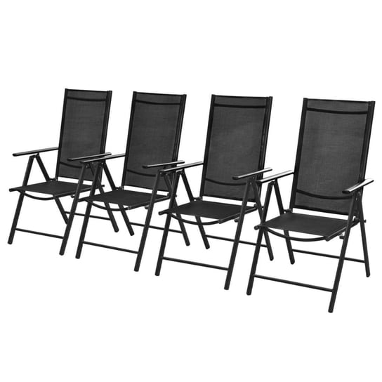 Krzesła ogrodowe vidaXL składane, aluminiowe, czarne, 54x73x107 cm, 4 sztuki vidaXL