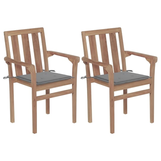 Krzesła ogrodowe VIDAXL, szare, 58x50x89cm, 2 szt. vidaXL