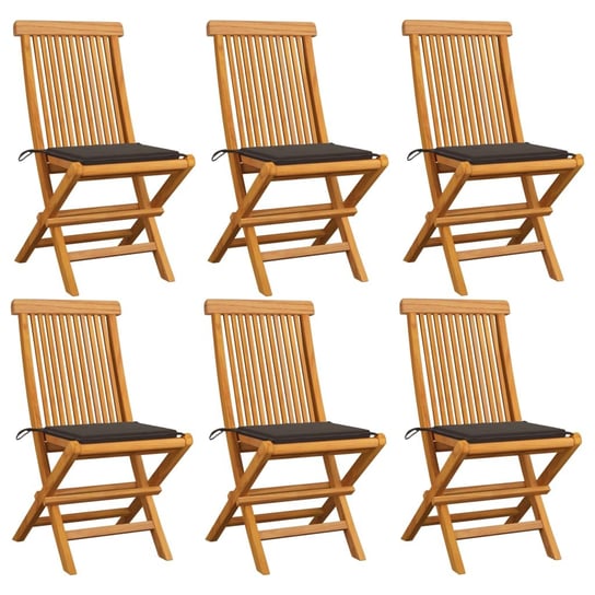 Krzesła ogrodowe VIDAXL, taupe, 47x60x89 cm,  6 szt. vidaXL