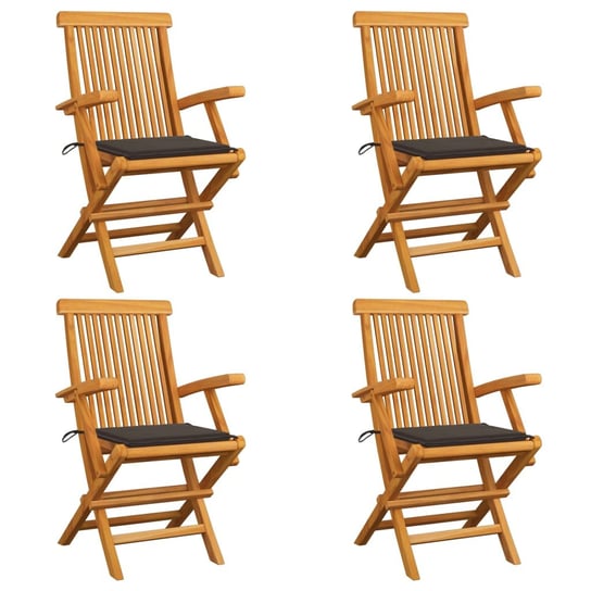 Krzesła ogrodowe VIDAXL, taupe,  55x60x89 cm, 4 szt. vidaXL