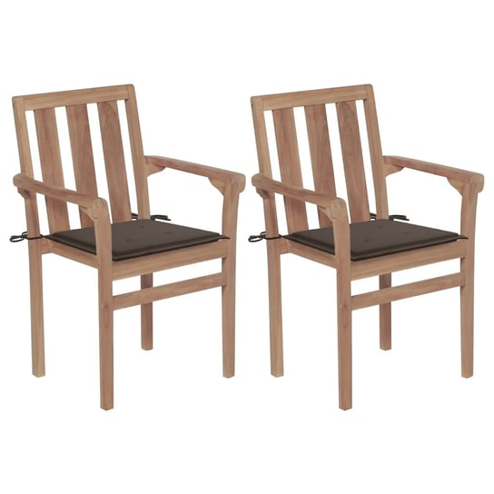 Krzesła ogrodowe VIDAXL, taupe, 58x50x89cm, 2 szt. vidaXL